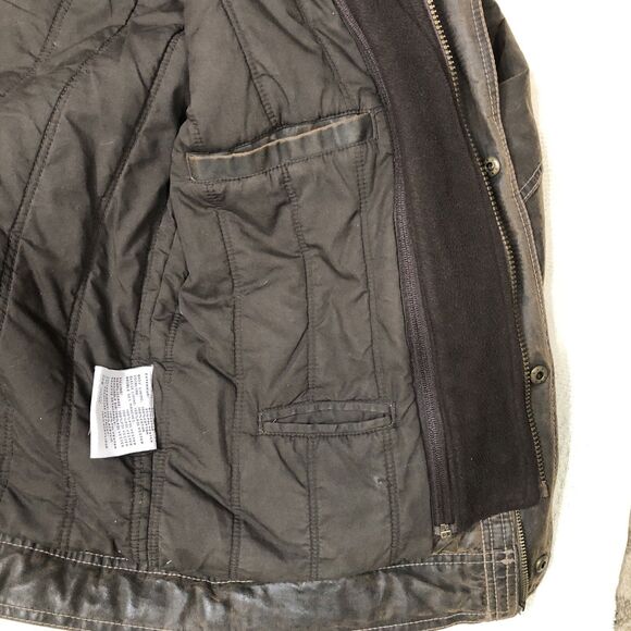 Columbia Men's Bomber Faux Leather Lined Jacket / Coat Size Medium Brown - Picture 10 of 16